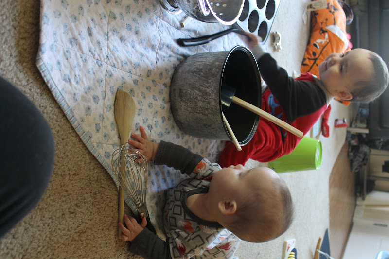 cute and peculiar banging on pots and pans